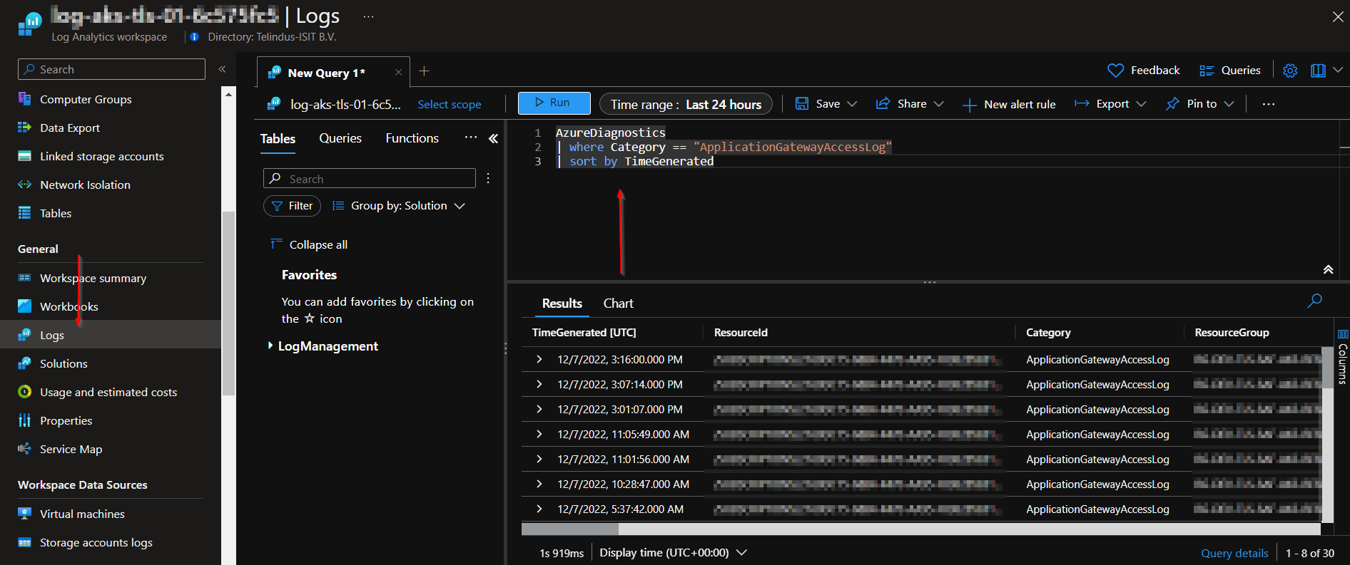 A screenshot of the query editor