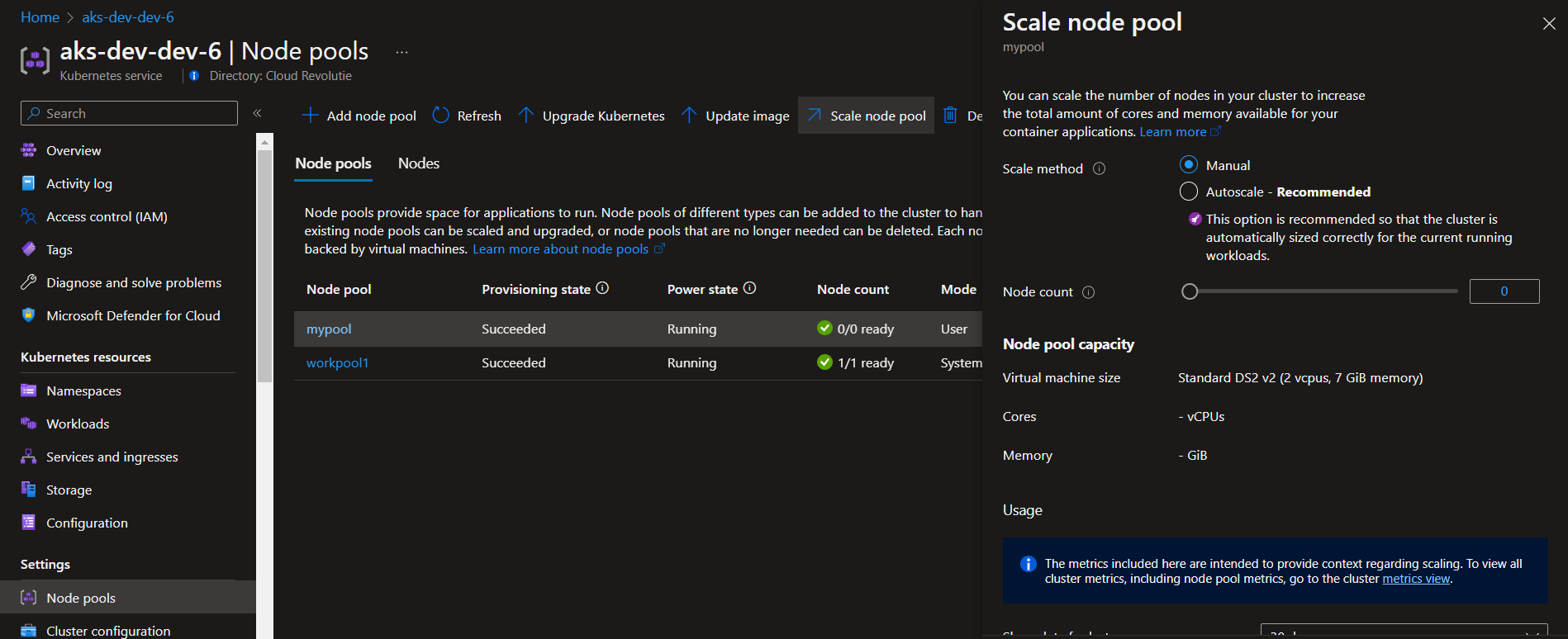 Scale Node Pool